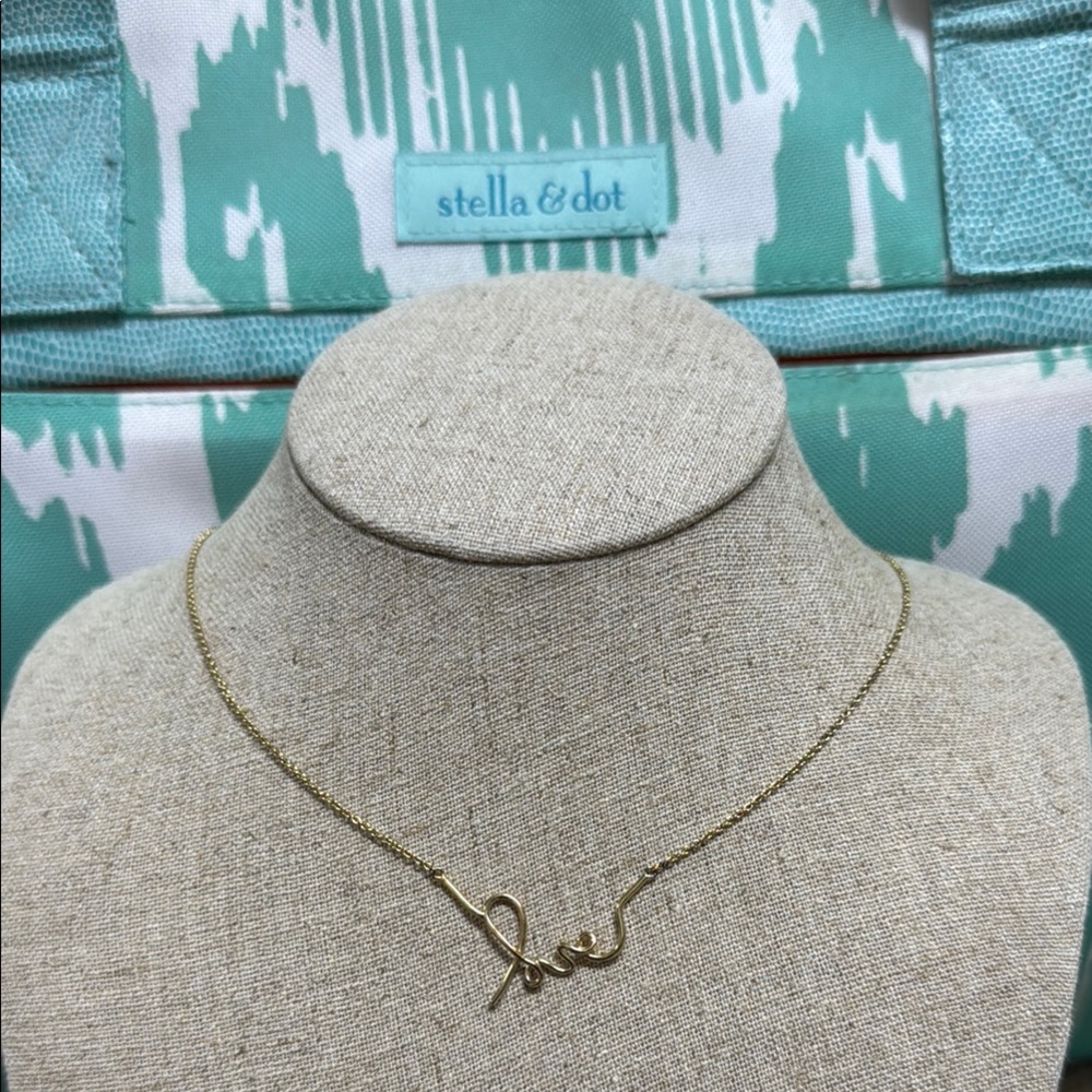 Stella & Dot Gold 'Love' Necklace